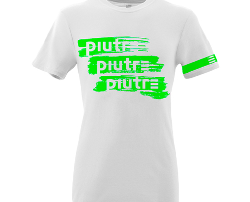 Front Mockup Piutre della T-shirt Gol Plus Pennellata Verde