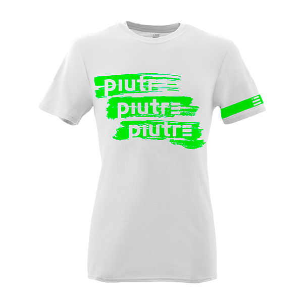 Front Mockup Piutre della T-shirt Gol Plus Pennellata Verde